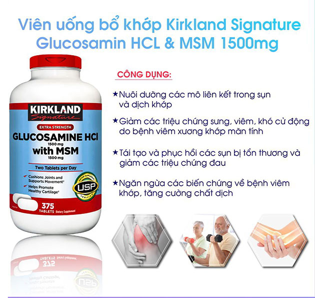 Công dụng Viên uống bổ khớp Kirkland Glucosamine